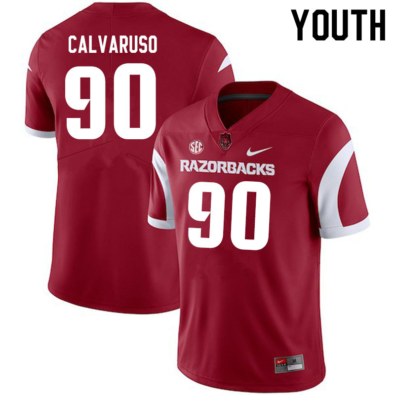 Youth #90 Vito Calvaruso Arkansas Razorbacks College Football Jerseys Sale-Cardinal